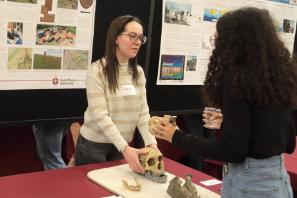 Anthropology student exhibiting at Research Expo