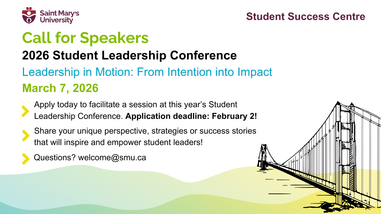 An image promoting a Call for Speakers for the Leadership Conference