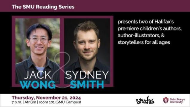 A poster for a SMU Reading Series event featuring Jack Wong and Sydney Smith